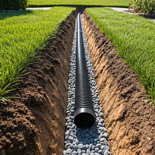 French drain installation reference for Round Rock, TX yards